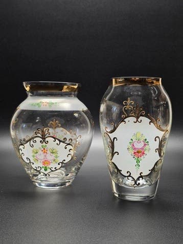 Crystalex - Hand painted - Vaas (2) - Glas