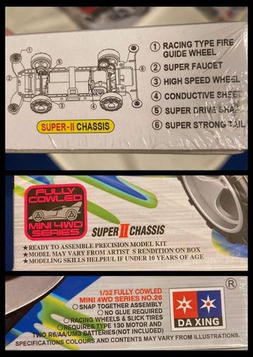 1:32 - Model raceauto (6) - Mini 4WD Super II chassis