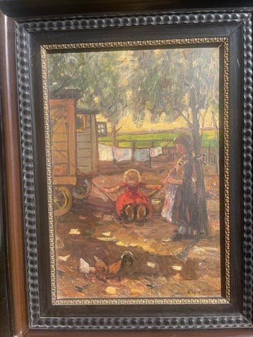 Alex Boom (Semerang1862-Amsterdam 1943) - Schommeld meisje, Antiquités & Art