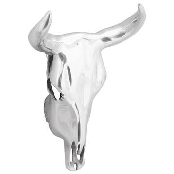 vidaXL Bullschedel Zilver 34 x 13 x 53 cm Aluminium, Antiek en Kunst, Kunst | Beelden en Houtsnijwerken, Verzenden