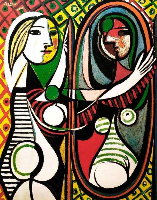 Pablo Picasso (1881-1973) (after) - Jeune Fille Devant Un, Antiek en Kunst, Curiosa en Brocante