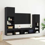 vidaXL TV Kast met LED -striplichten 4 pcs Zwart eiken, Verzenden, Nieuw