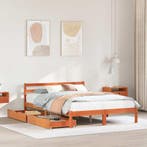 vidaXL Bed met matras massief grenenhout wasbruin 140x190 cm, Huis en Inrichting, Verzenden, Nieuw
