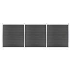 vidaXL Schuttingpanelenset 526x186 cm HKC zwart, Verzenden, Nieuw