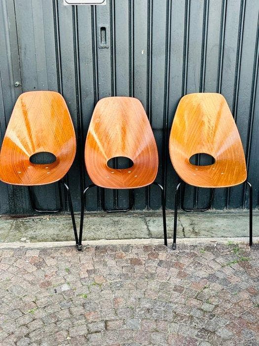 Vittorio Nobile - Chaise (3) - Bois - Chaises Medea, Antiquités & Art, Curiosités & Brocante