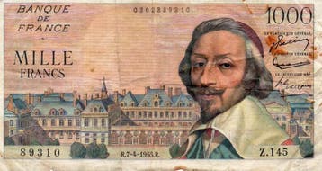 1 000 Francs France Frankreich Pick 134 1000 Francs Riche..., Verzenden, België