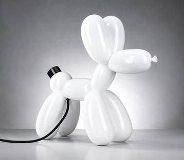 sculptuur, Scotty Balloon Dog Tafellamp – Hoogglans Wit –