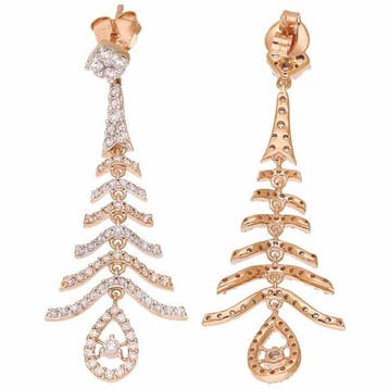 Boucles doreilles - 18 carats Or rose - 1.90ct. tw. Diamant, Nieuw