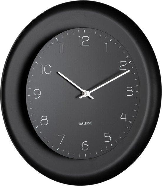 2dekans | Karlsson Wandklok Dual Disc - Zwart - Ø38cm -, Maison & Meubles, Accessoires pour la Maison | Horloges, Enlèvement ou Envoi