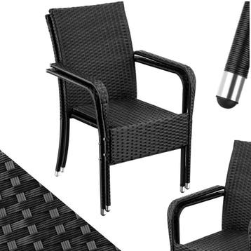 Wicker tuinstoel Girona, stapelbaar, draagkracht 120 kg, Verzenden, Nieuw