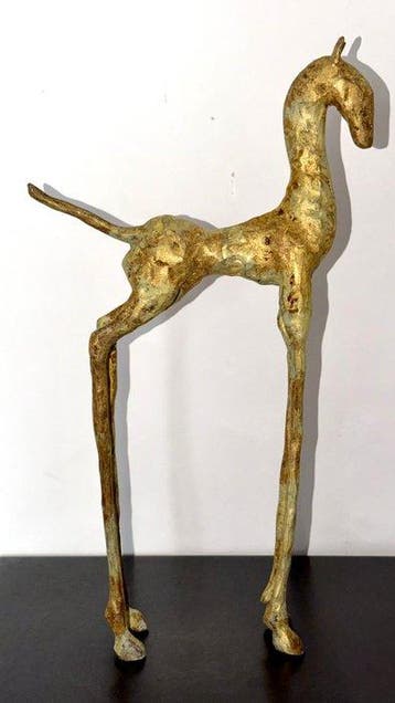 Abdoulaye Derme - sculptuur, Cheval Élancé - 34 cm - Brons