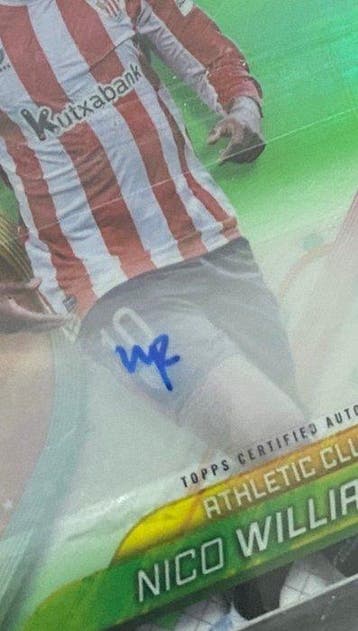 Topps Finest Nico Williams Gesigneerde kaart, Serialized, Nieuw