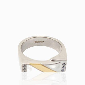 Zonder minimumprijs - Ring Zilver - 0.06ct. tw. Diamant