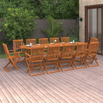 vidaXL 13-delige Tuinset 280x90x75 cm massief acaciahout, Tuin en Terras, Verzenden, Nieuw, Tuinset