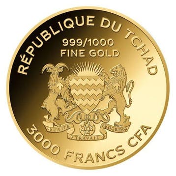 Tsjaad. 3000 Francs 1/1000 oz 999 Fine Gold Coca-Cola Polar
