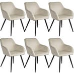 tectake Eetkamerstoel Marilyn fluweellook, zwarte stoelpoten, Huis en Inrichting, Verzenden, Nieuw