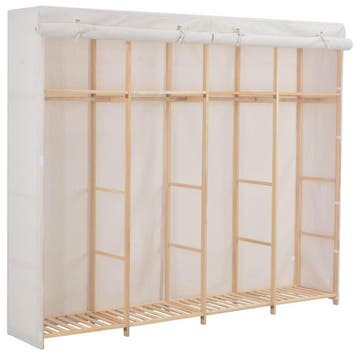 vidaXL Kledingkast 200x40x170 cm stof wit, Huis en Inrichting, Verzenden, Nieuw