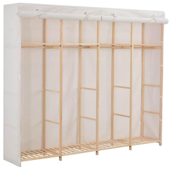 vidaXL Kledingkast 200x40x170 cm stof wit, Maison & Meubles, Armoires | Penderies & Garde-robes, Envoi