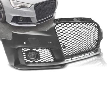 PARE CHOCS FRONTAL AUDI A3 8V 12-16 LOOK RS3 NOIR BRILLANT, Verzenden