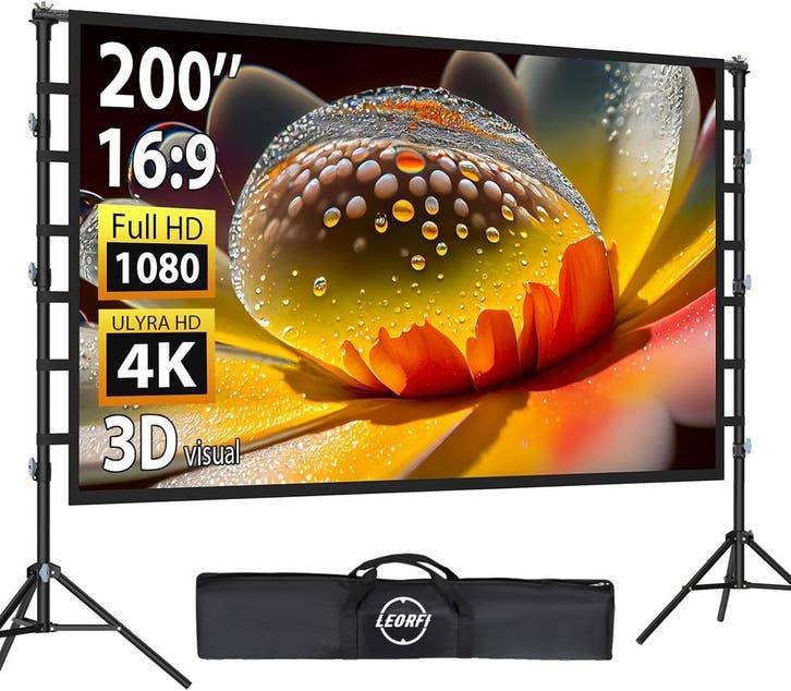 200 HD Kreukvrij Scherm | Tweede Kansje | OP = OP!, Audio, Tv en Foto, Beamers, Ultra HD (4K), Nieuw, Verzenden
