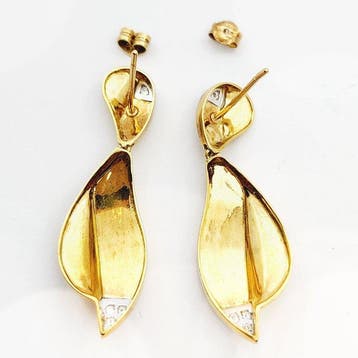 Oorbellen - 18 karaat Geel goud, Witgoud - 0.28ct. tw.