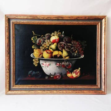 Scuola europea (XX) - Bodegón de frutas