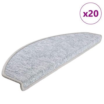 vidaXL Trapmatten 20 st 65x24x4 cm lichtgrijs halfrond groot, Doe-het-zelf en Bouw, Ladders en Trappen, Verzenden, Nieuw