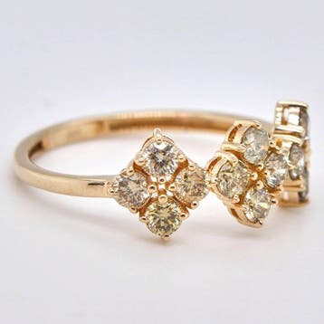 Zonder minimumprijs - Ring - 14 karaat Geel goud - 0.82ct., Nieuw