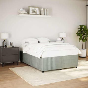 vidaXL Bedframe zonder matras 140x200 cm fluweel lichtgrijs, Verzenden, Nieuw
