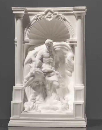 sculptuur, Fontana di Trevi handmade - 11 cm - Gips