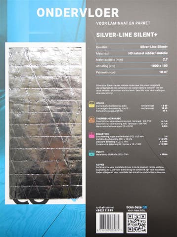Floorlife Co-pro silver-line silent+ 10000x1000x2,7mm, Ophalen of Verzenden