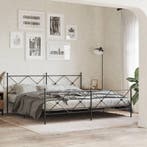 vidaXL Bedframe met hoofd- en voeteneinde metaal zwart, Verzenden