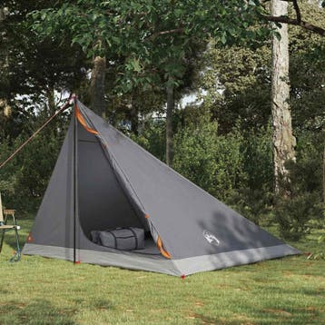vidaXL Backpacking Tent 4-persoons Grijs en Oranje, Verzenden