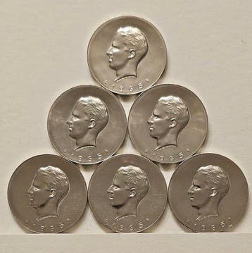 België. Boudewijn I. Lot of 6 Silver Medals – Millennium of