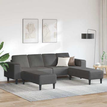 vidaXL bank / zetel met kussen Donkergrijs 250 x 188 x 76 cm, Verzenden, Nieuw