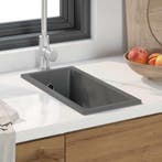vidaXL Keukenwasbak Grijs 21 x 44 x 14 cm Graniet, Verzenden, Nieuw