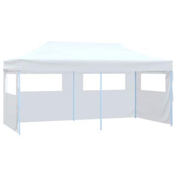vidaXL Partytent met 4 zijwanden inklapbaar 3x6 m staal wit, Verzenden, Nieuw