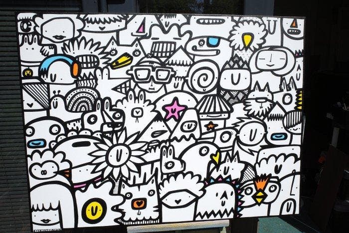Kev Munday - Beaming Back, Antiek en Kunst, Kunst | Schilderijen | Modern
