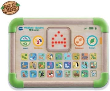 VTech Houten Tablet: Tweede kansje voor een prikje. OP=OP!, Verzenden, Gebruikt, Ontdekken, Met geluid