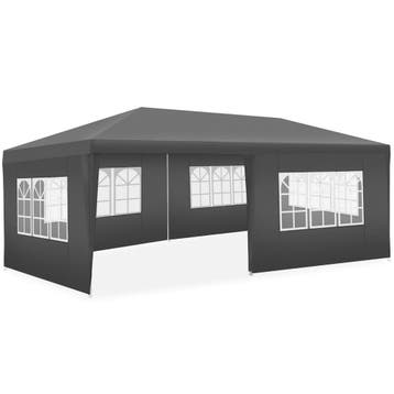 Paviljoen Novara met 5 zijpanelen, waterdicht, 6x3m - grijs, Verzenden, Nieuw