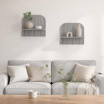 vidaXL Wandplank 2 st Grijs Sonoma 41 x 13,5 x 37,5 cm, Verzenden, Nieuw