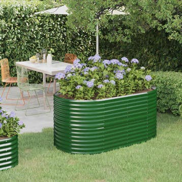vidaXL Plantenbak 152x80x68 cm gegalvaniseerd staal groen, Verzenden, Nieuw