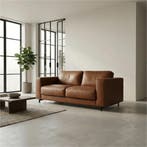 Leren bank Clear - 2,5 zits - Elegance Cognac (cognac) -, Ophalen of Verzenden