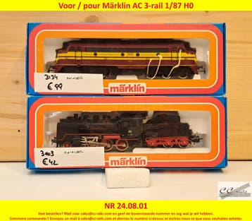 Marklin modeltreinen, locomotieven, wagons, rails, 2dehands, Hobby & Loisirs créatifs, Trains miniatures | Échelles Autre, Ophalen of Verzenden