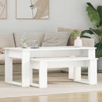 vidaXL Koffietafel Set 2 pcs Wit Bewerkt hout, Huis en Inrichting, Verzenden, Nieuw