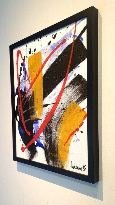 Liesens - Ocean Storm (Handpainted on canvas met lijst), Antiek en Kunst, Kunst | Schilderijen | Modern