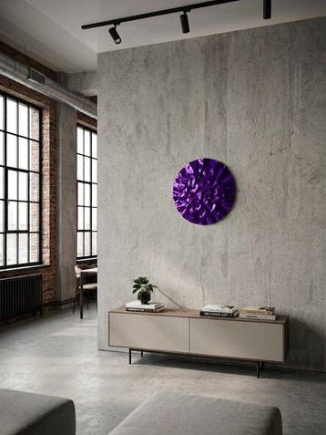Asmat Design - Assiette murale - Acier - Finition violette, Nieuw