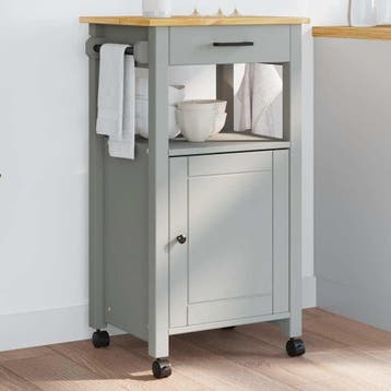 vidaXL Keukentrolley MONZA 48x40x88,5 cm massief grenenhout, Verzenden, Nieuw