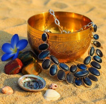 Métal - Collier - labradorite VintageCollier