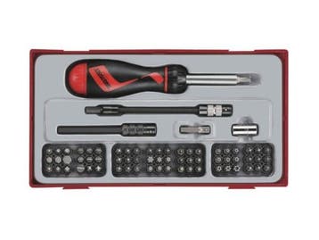 Veiling - TengTools ratel bitschroevendraaierset 74-delig TT, Nieuw